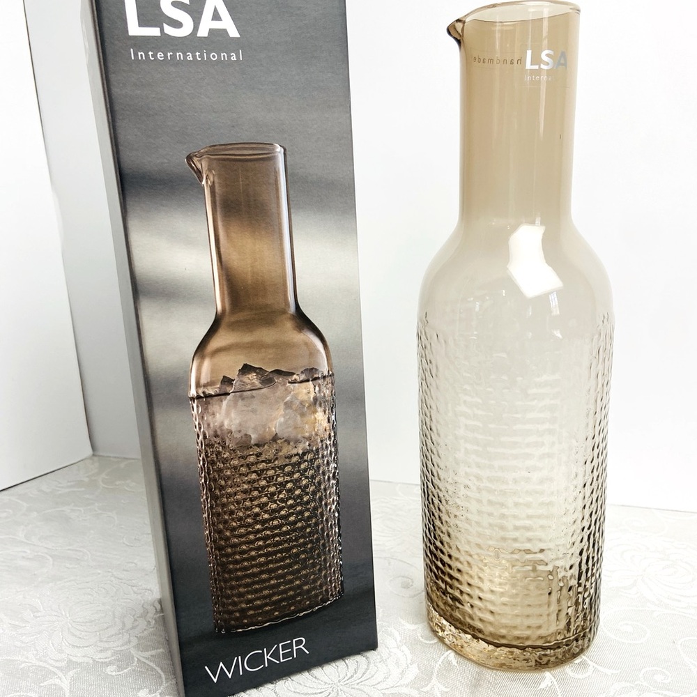 LSA International Glass Carafe Wicker Texture